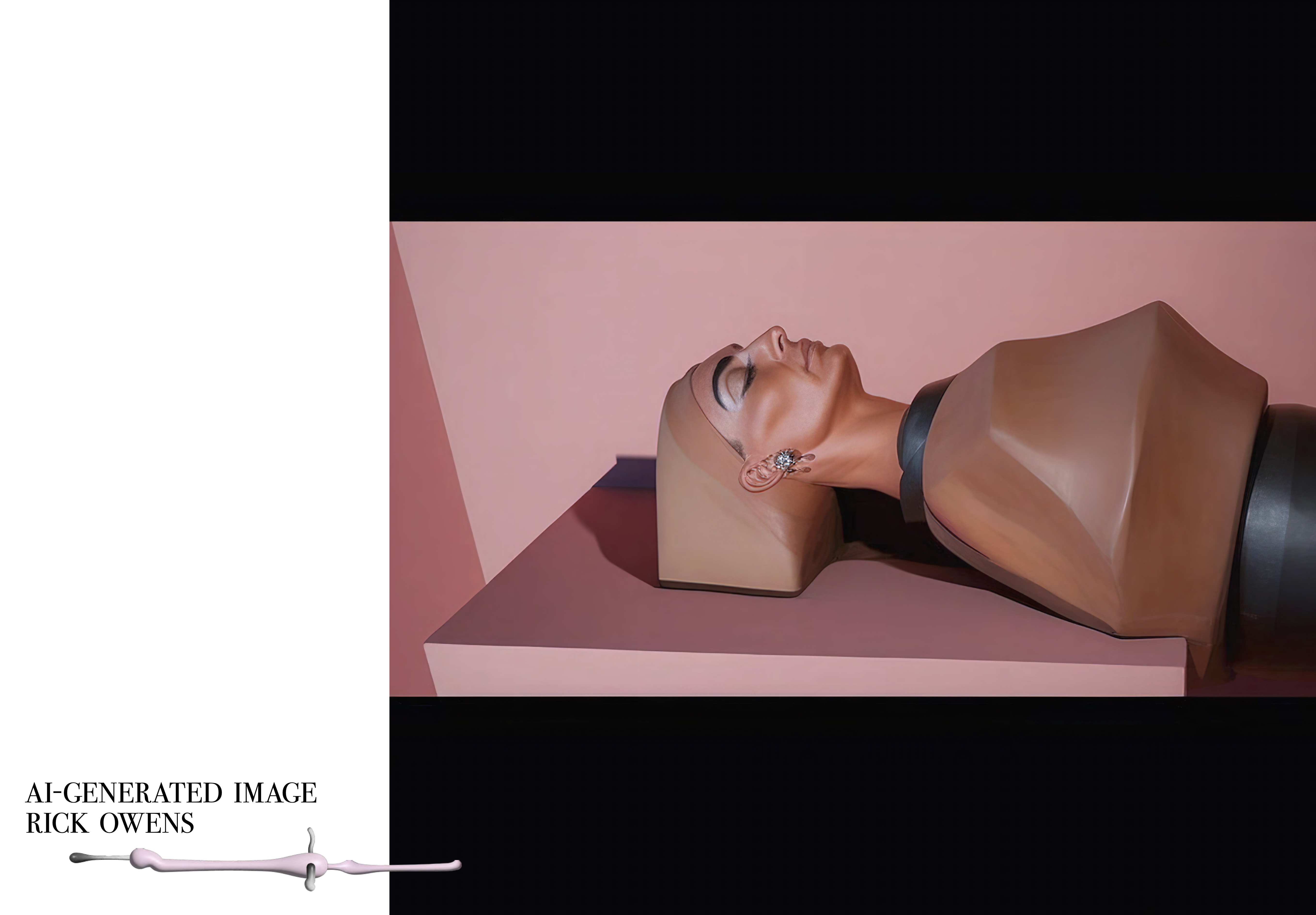 AI-generated Rick Owens sculptural fashion image