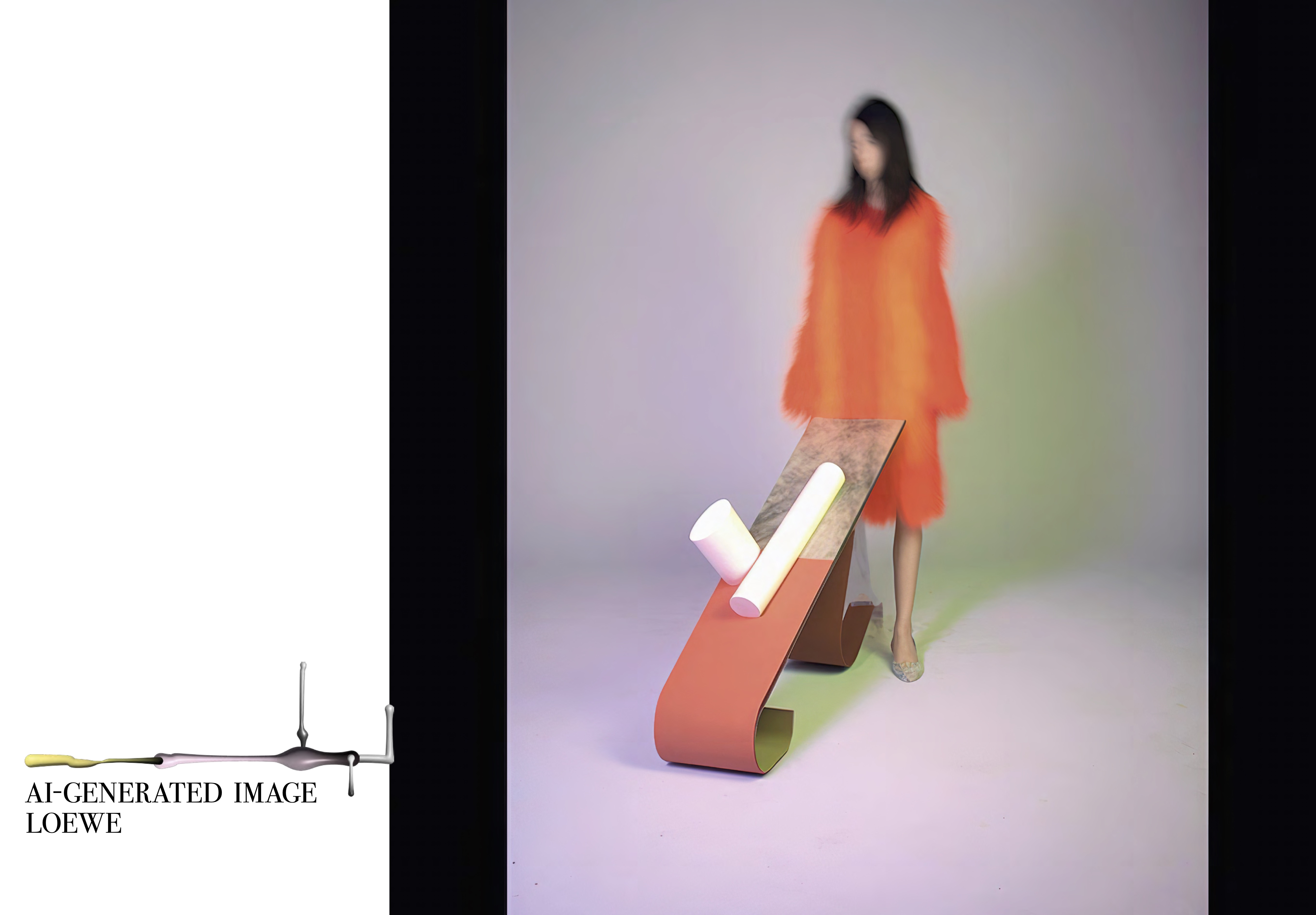 AI-generated Loewe fashion image with motion blur