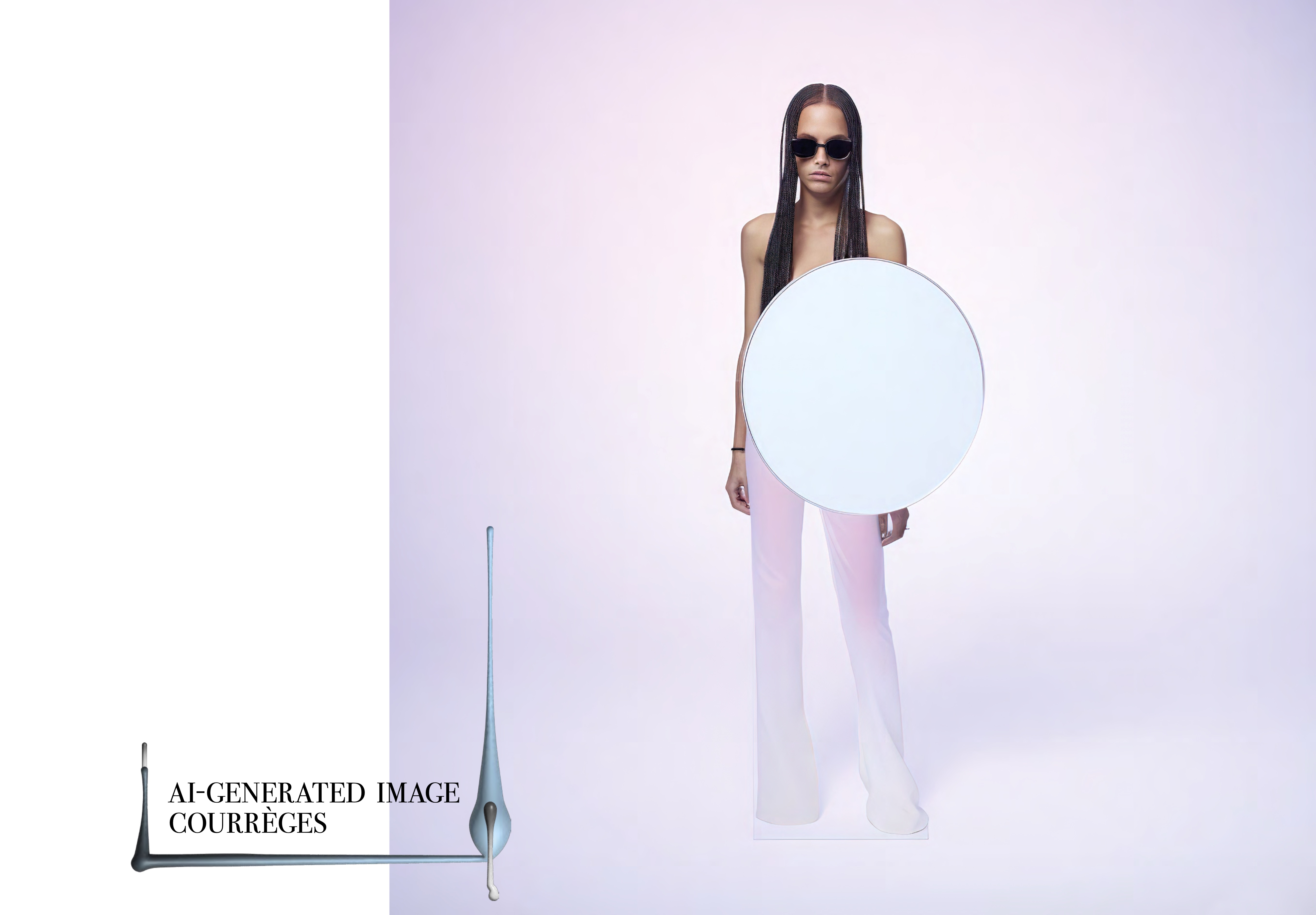 AI-generated Courrèges fashion image with geometric elements